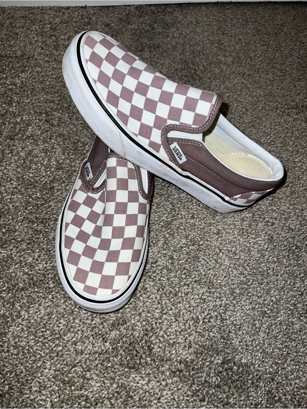 Vans Walnut Brown Checkered Sneakers - Picture 5 of 9
